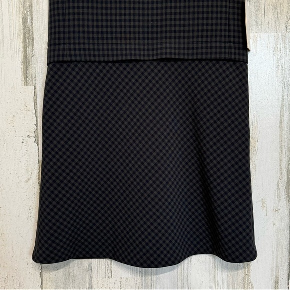 Aritzia Wilfred Verone Check Sleeveless Mini Dress Size XS Navy Green - Picture 7 of 9